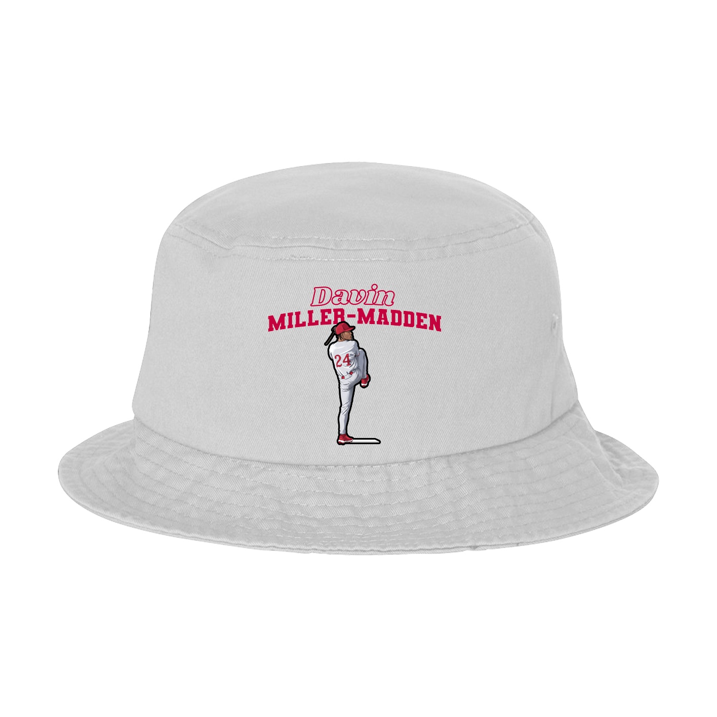 Bucket Cap — Name Arch in White