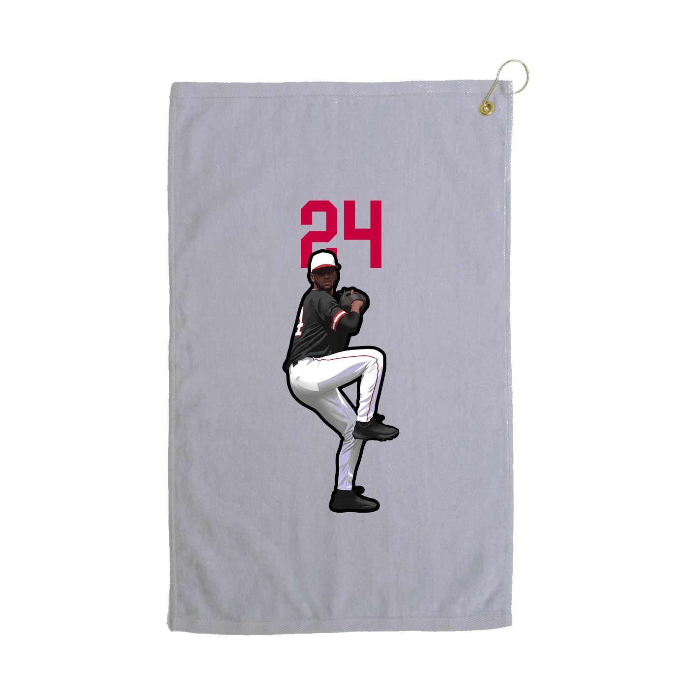 Golf Towel — Number Top in Grey