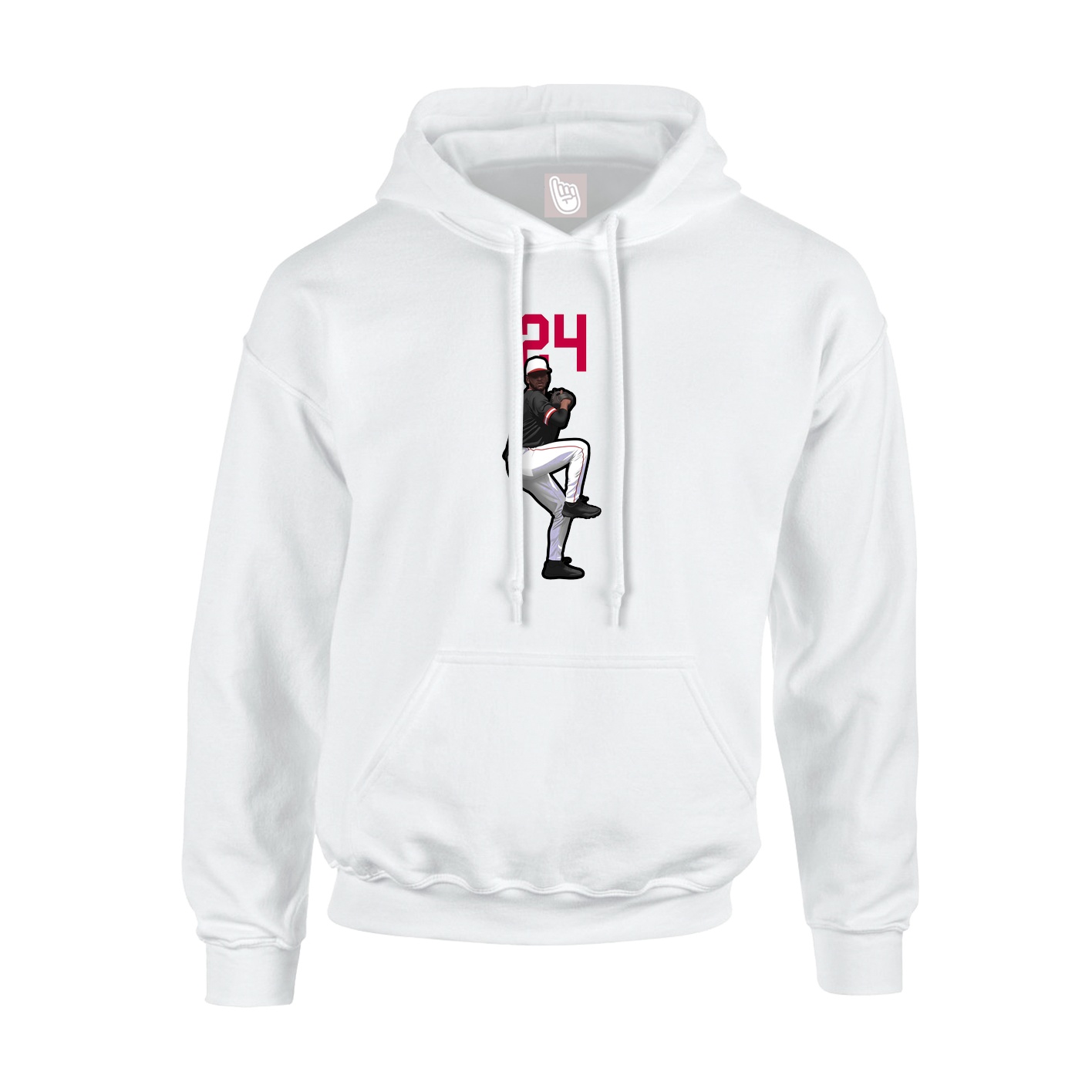 Youth Hoodie — Number Top in White