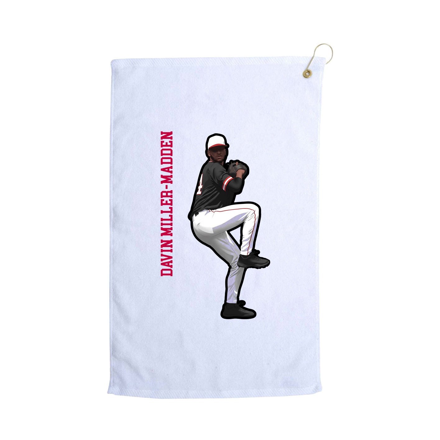 Golf Towel — Name Vertical in White