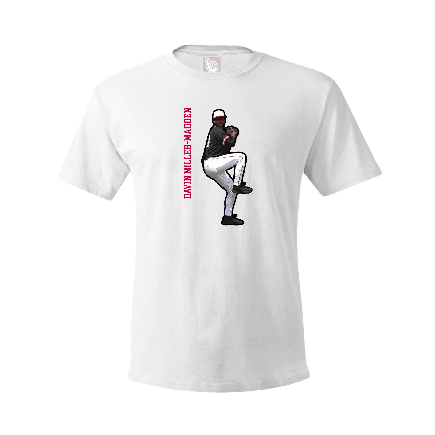 Youth Tee — Name Vertical in White