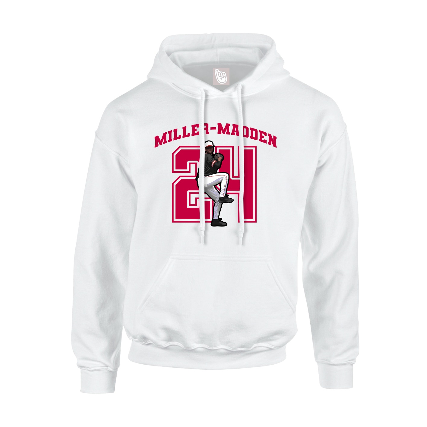 Hoodie — Number in White