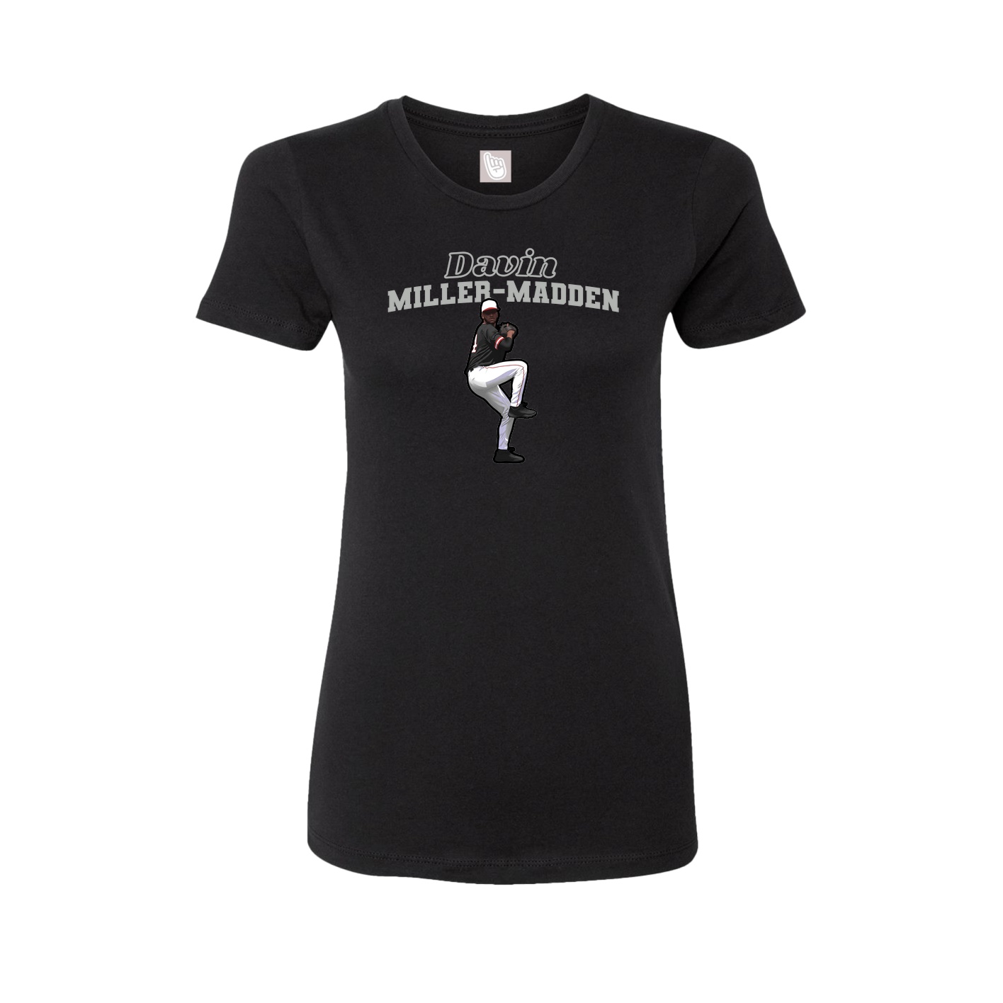 Fitted Women's Tee — Name Arch in Black