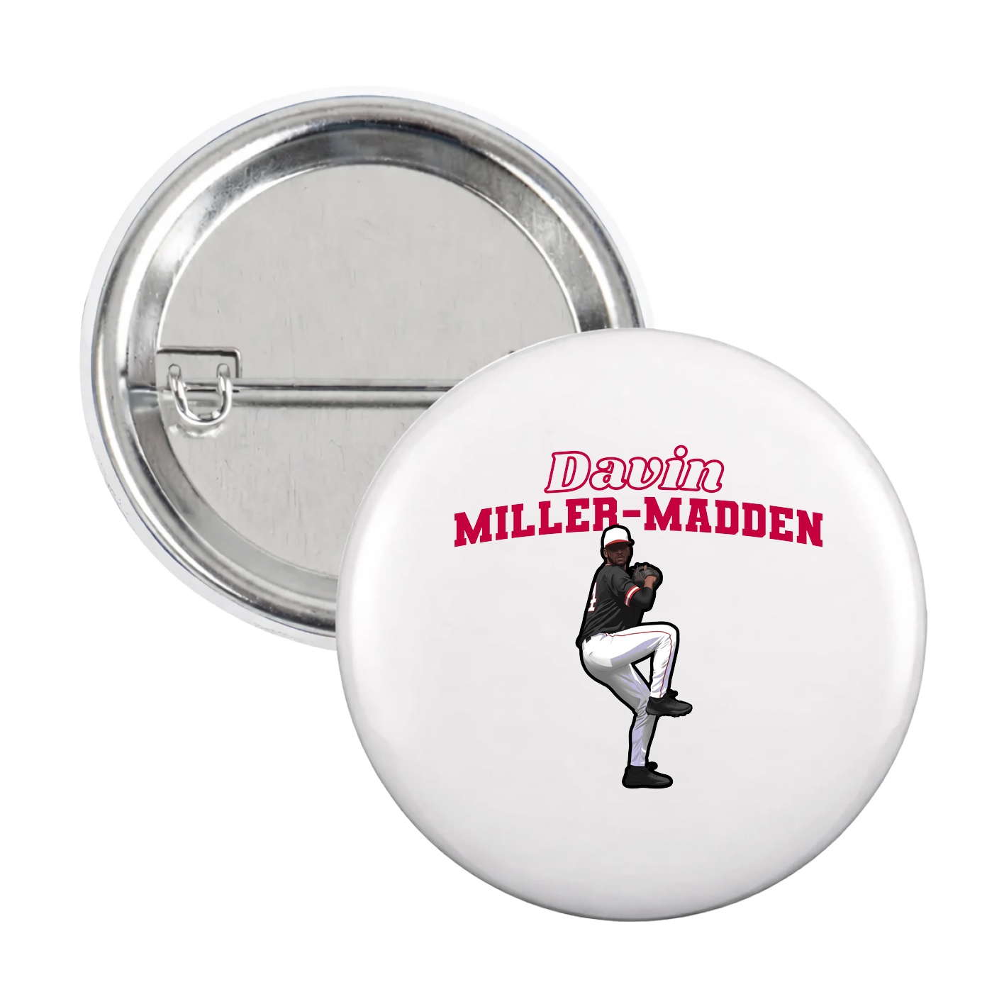 Game Day Button — Name Arch in White
