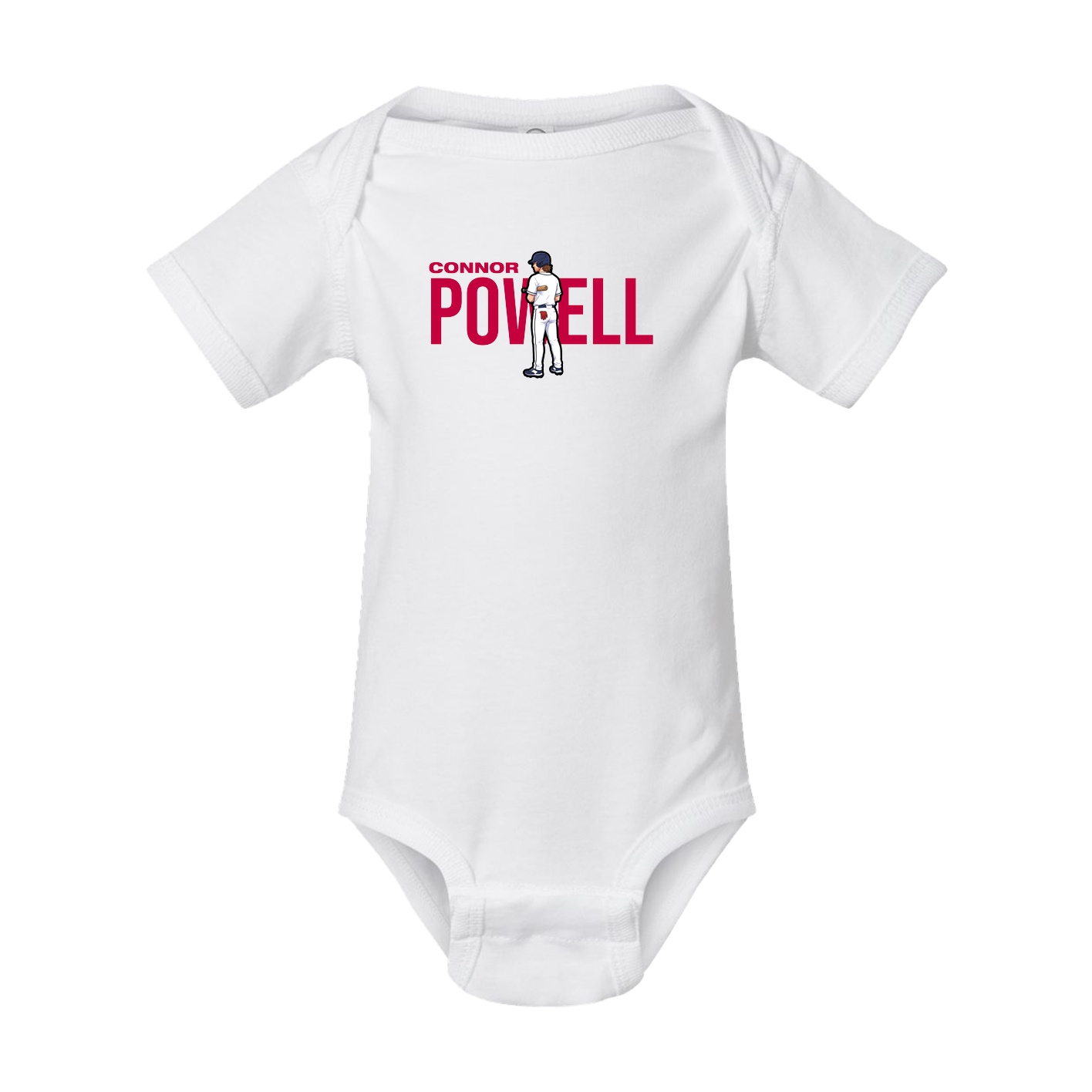 Baby Onesie — Player Name in White