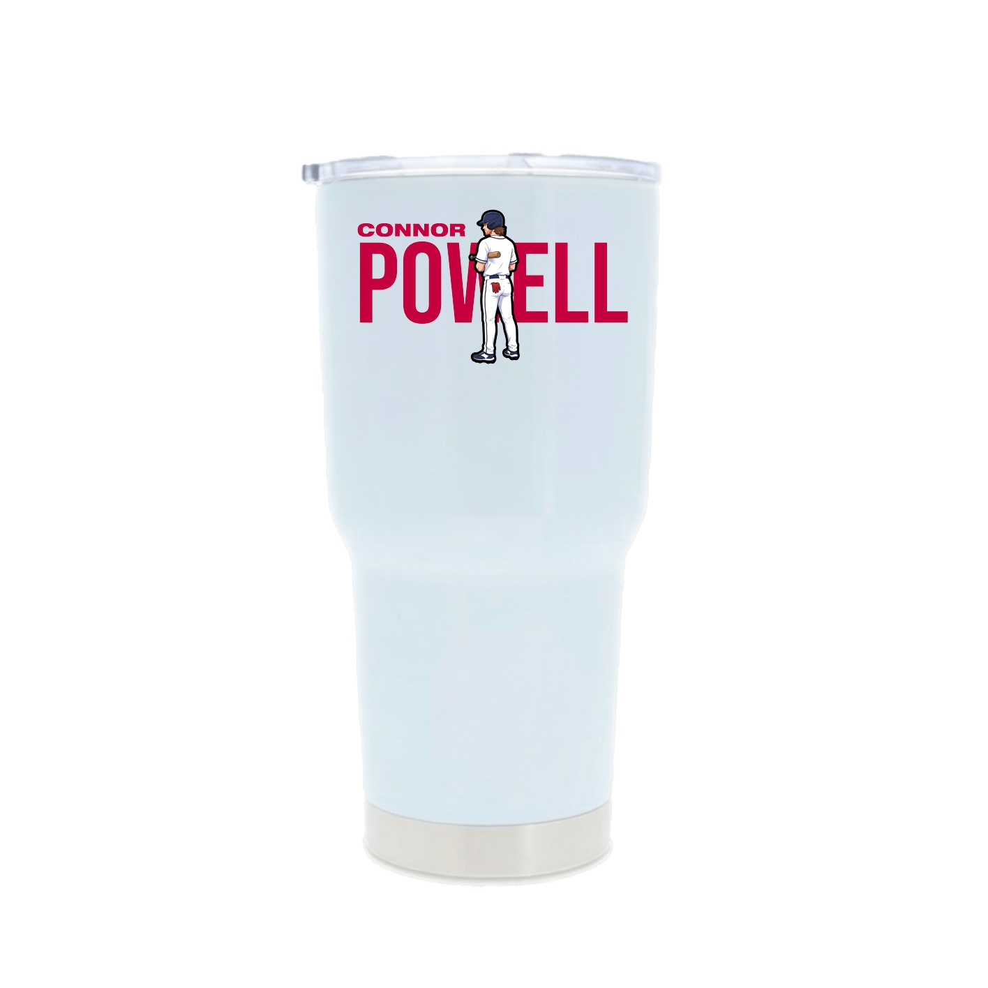 30oz Stainless Steel Tumbler — Player Name in White