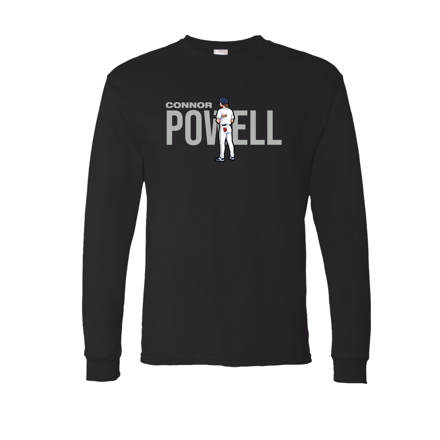 Long Sleeve Tee — Player Name in Black