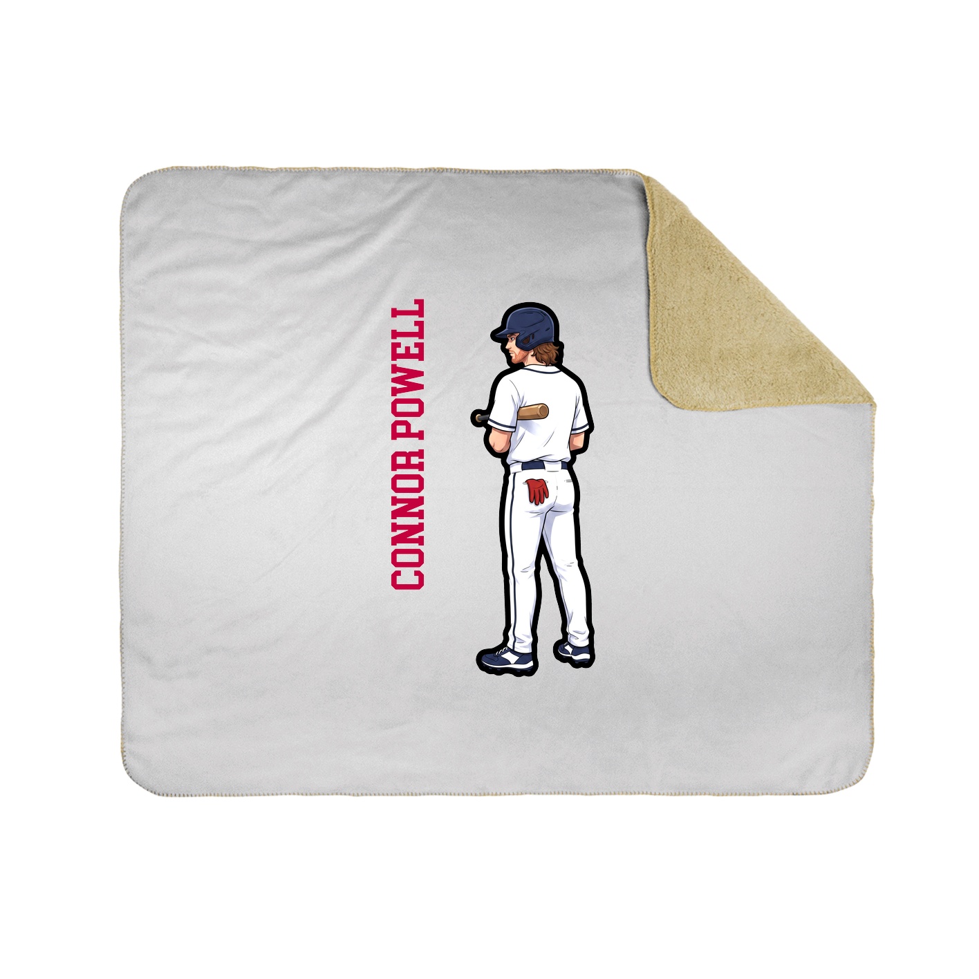 Throw Blanket — Name Vertical in White