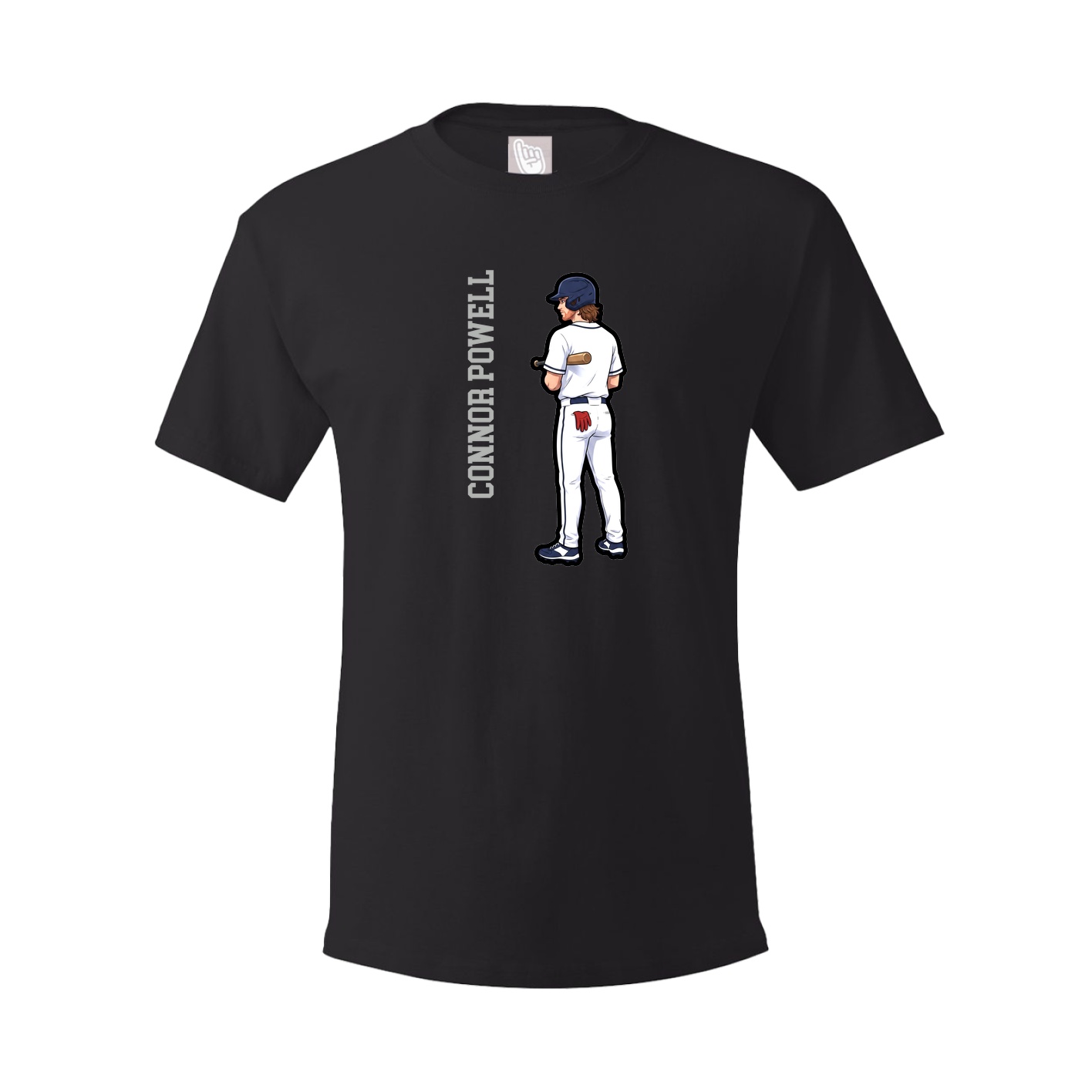 Youth Tee — Name Vertical in Black
