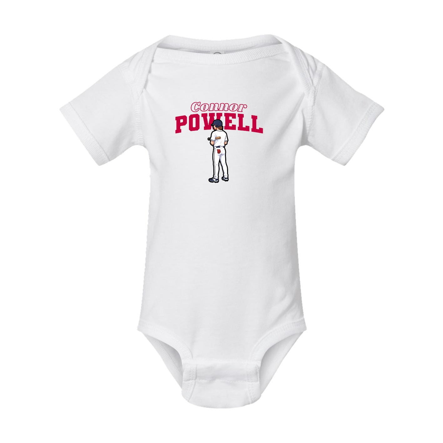 Baby Onesie — Name Arch in White