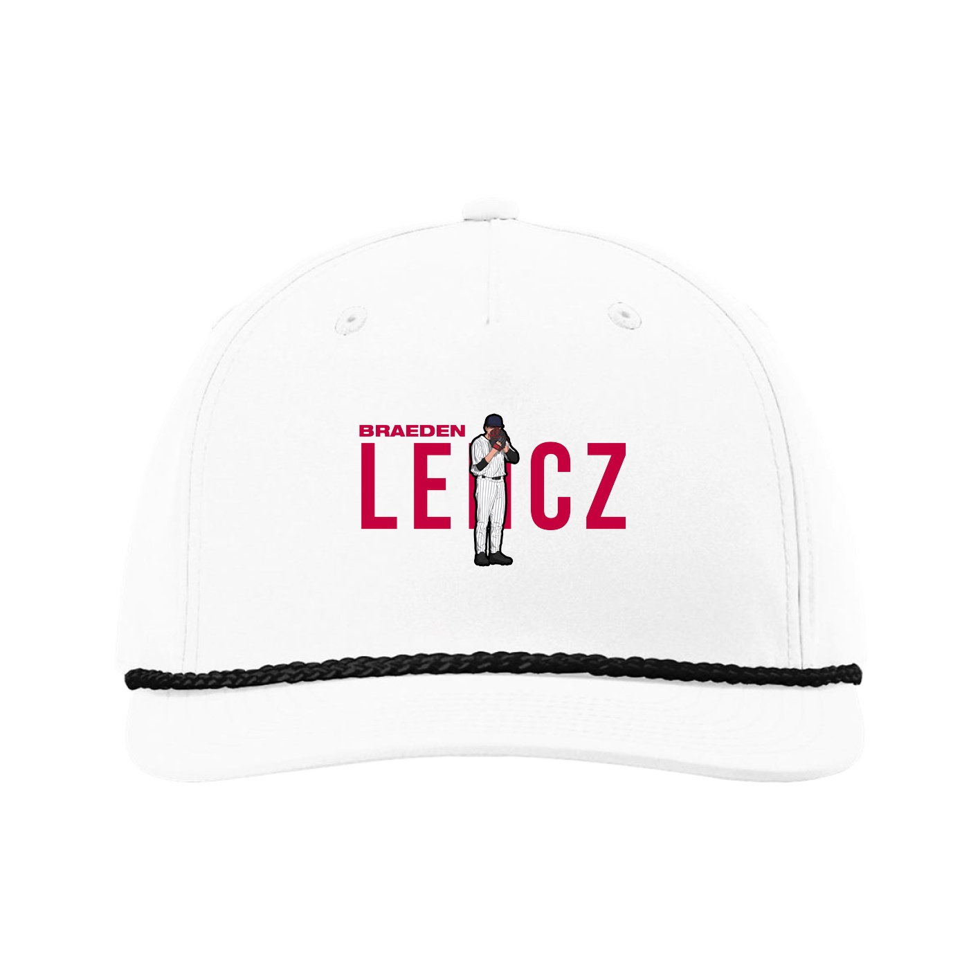 Five-Panel Classic Rope Cap — Player Name in White