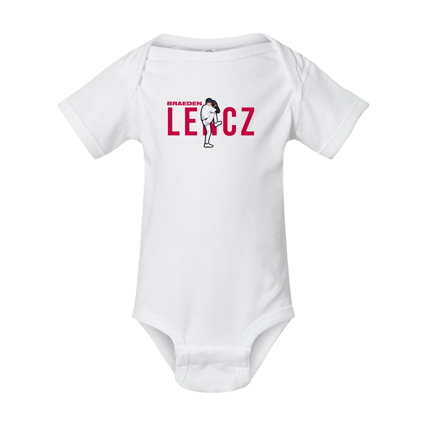 Baby Onesie — Player Name in White