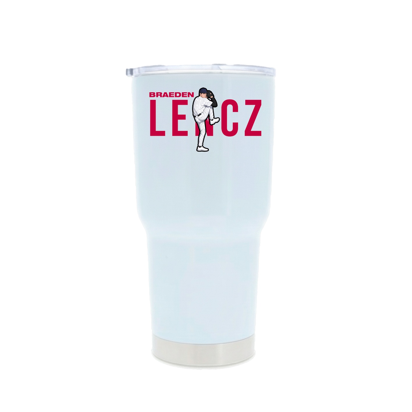 30oz Stainless Steel Tumbler — Player Name in White