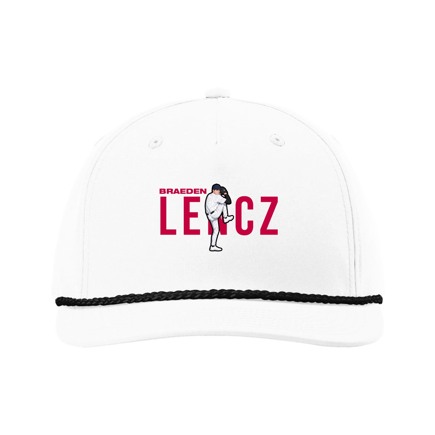 Five-Panel Classic Rope Cap — Player Name in White