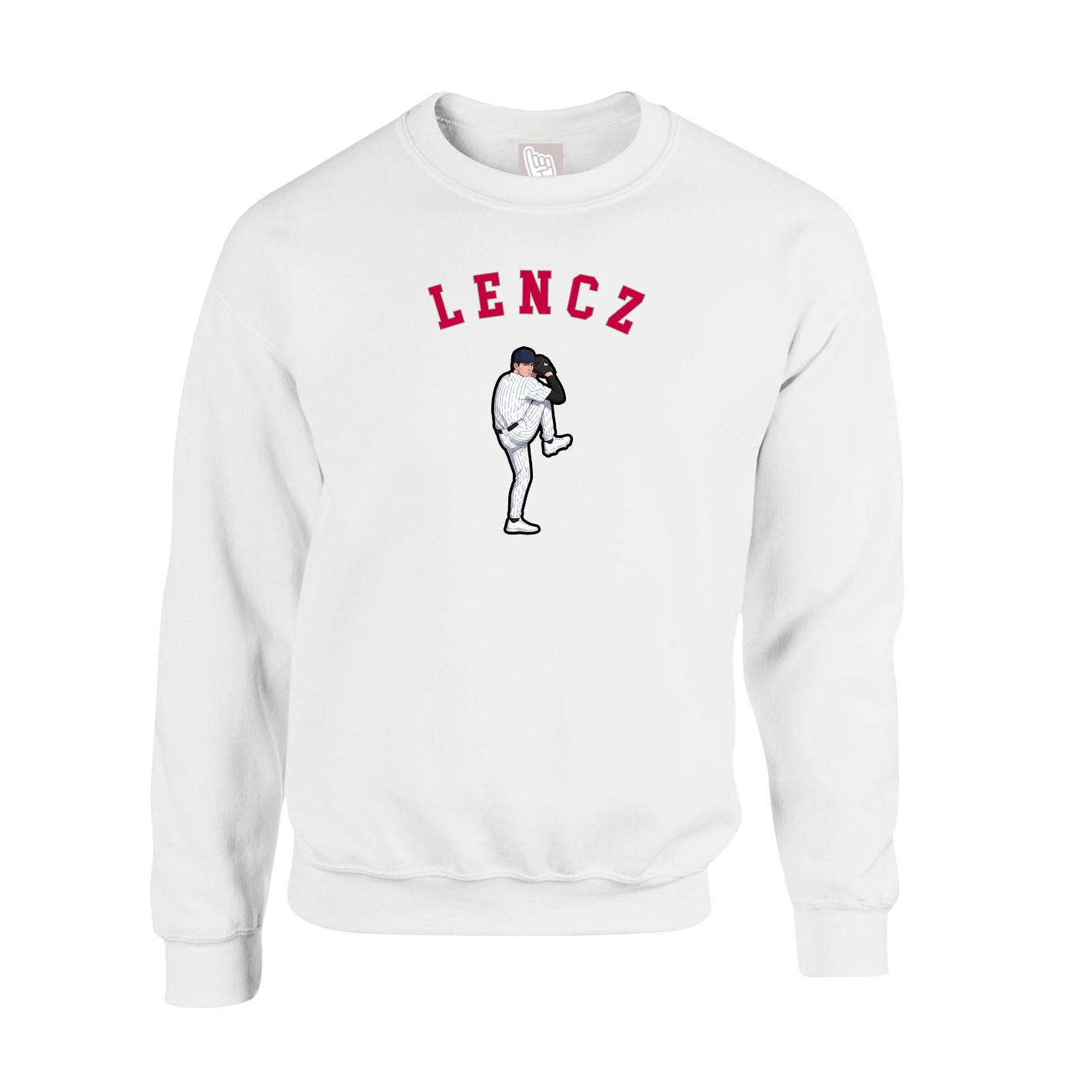 Fleece Crew — Shirsey Arch in White