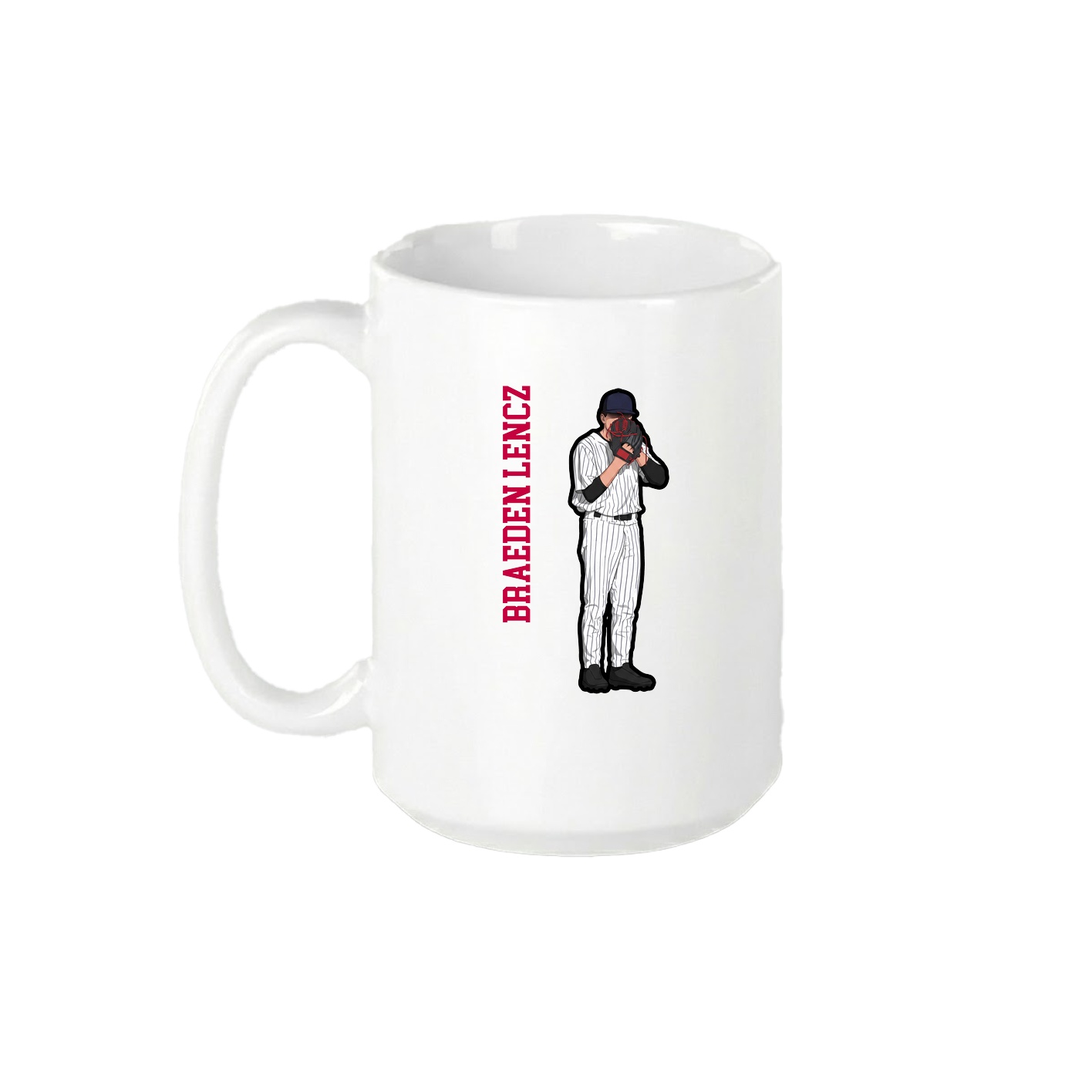 15oz Coffee Mug — Name Vertical in White