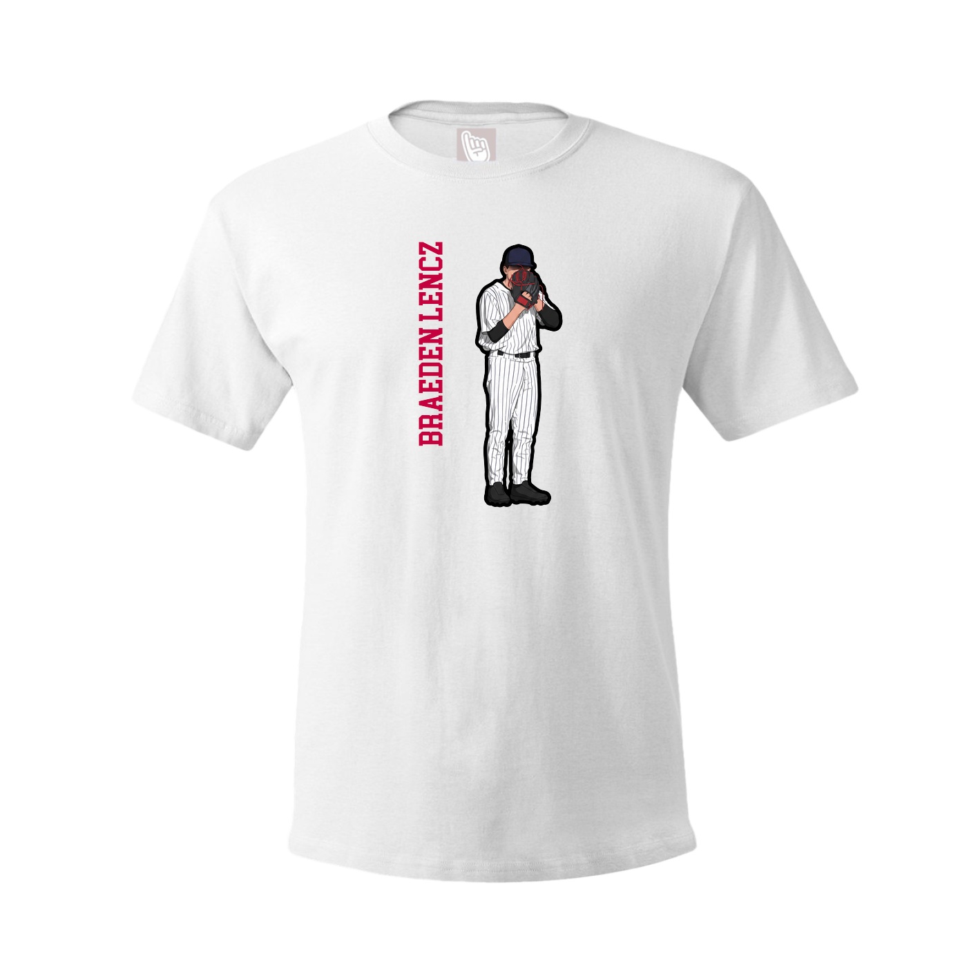 Tee — Name Vertical in White