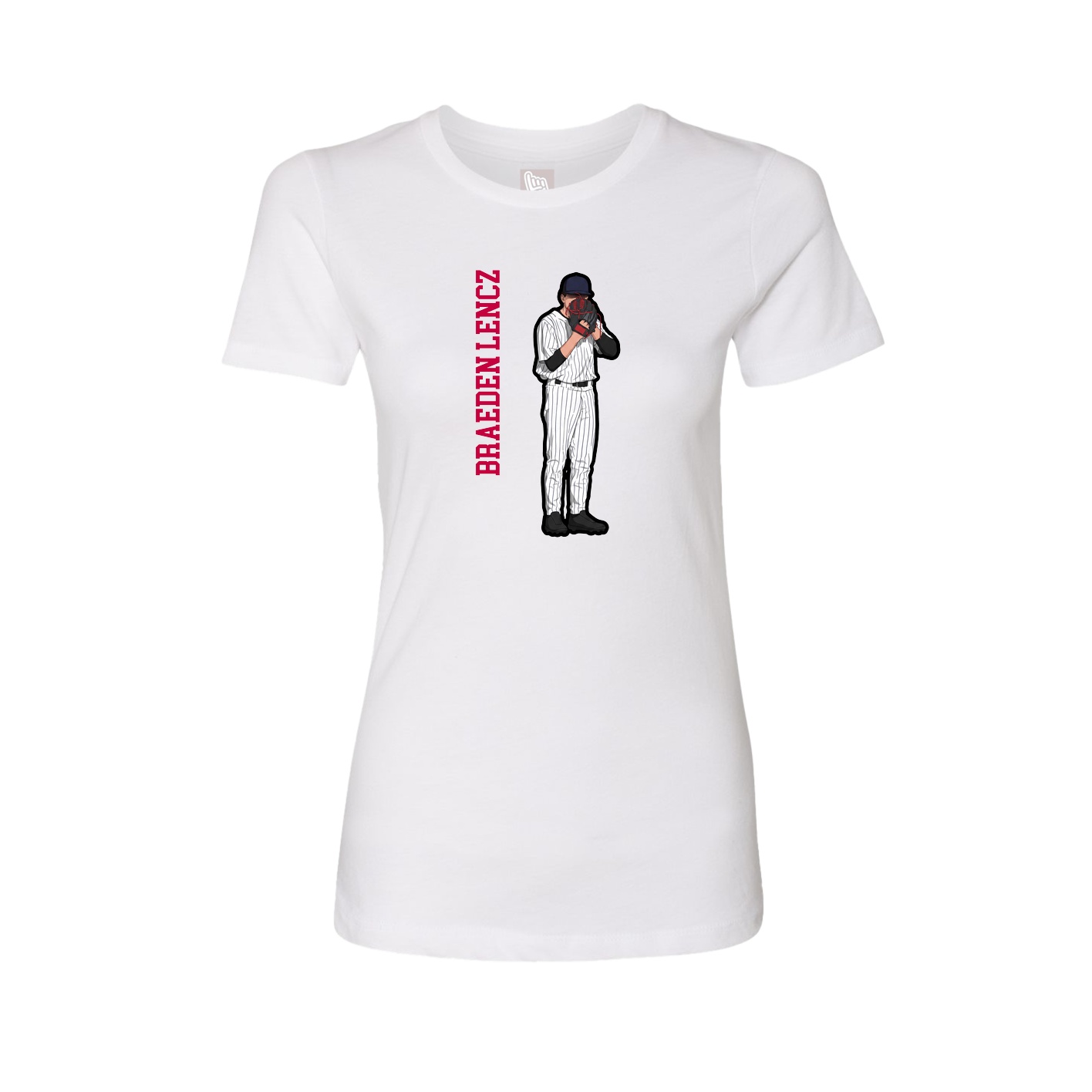 Fitted Women's Tee — Name Vertical in White