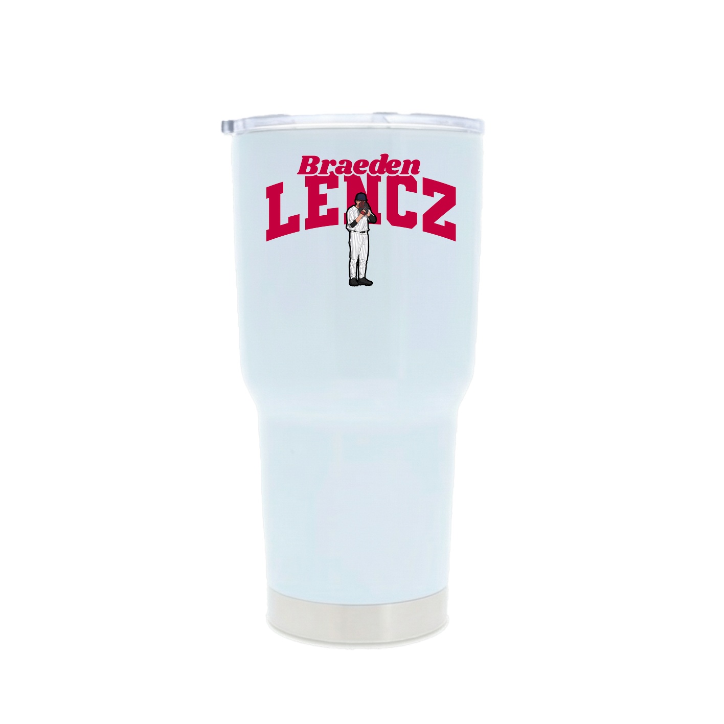 30oz Stainless Steel Tumbler — Signature Arch in White