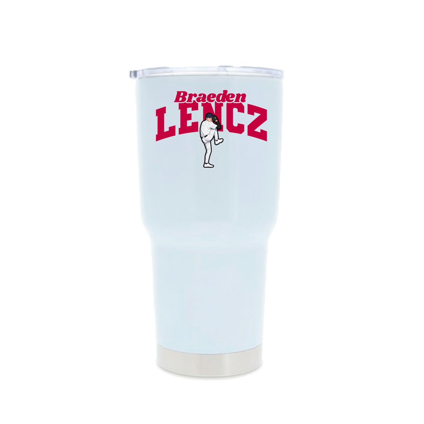 30oz Stainless Steel Tumbler — Signature Arch in White