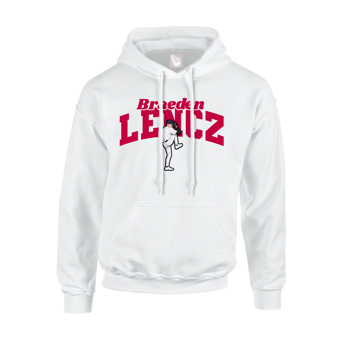 Youth Hoodie — Signature Arch in White