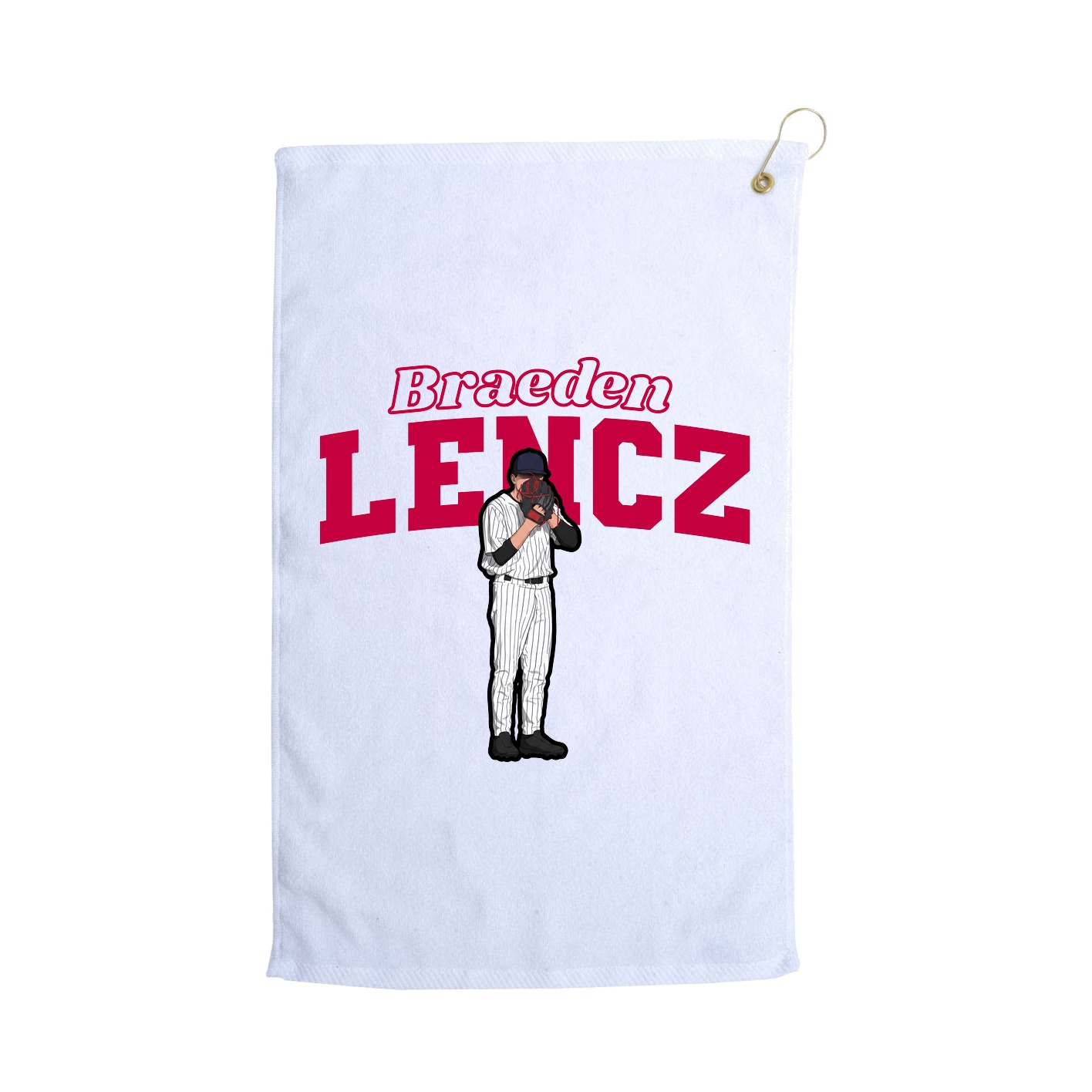 Golf Towel — Name Arch in White