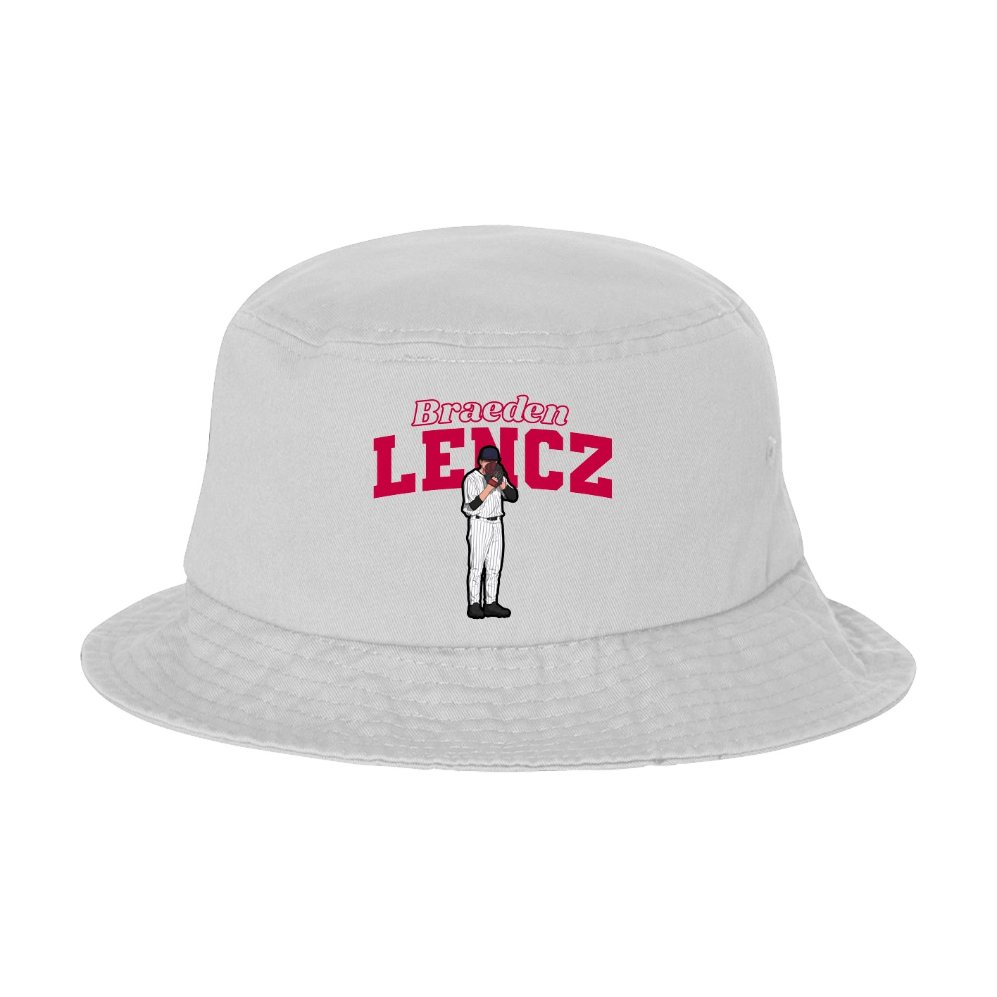 Bucket Cap — Name Arch in White