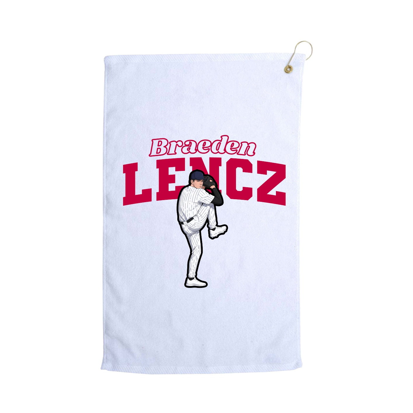 Golf Towel — Name Arch in White