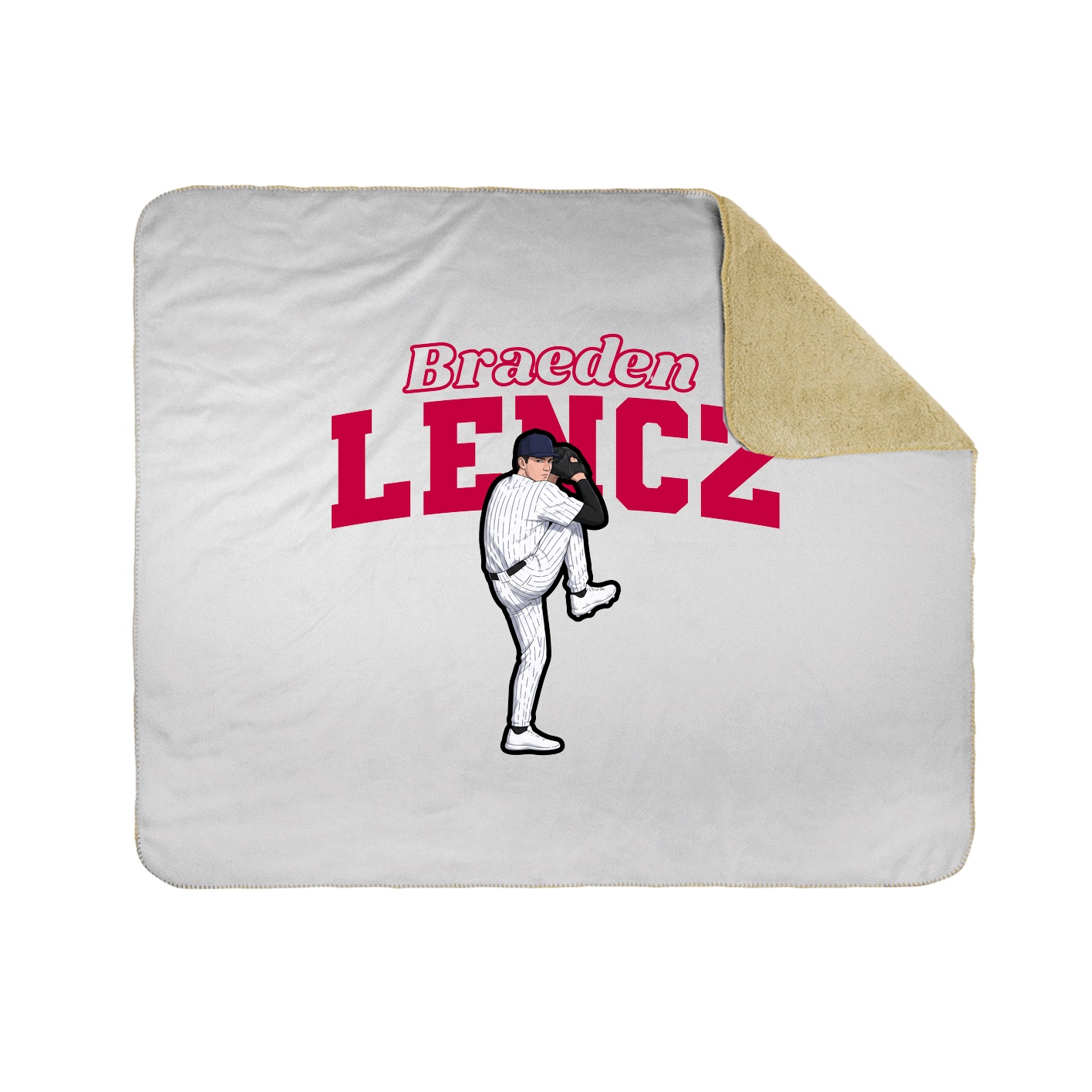 Throw Blanket — Name Arch in White