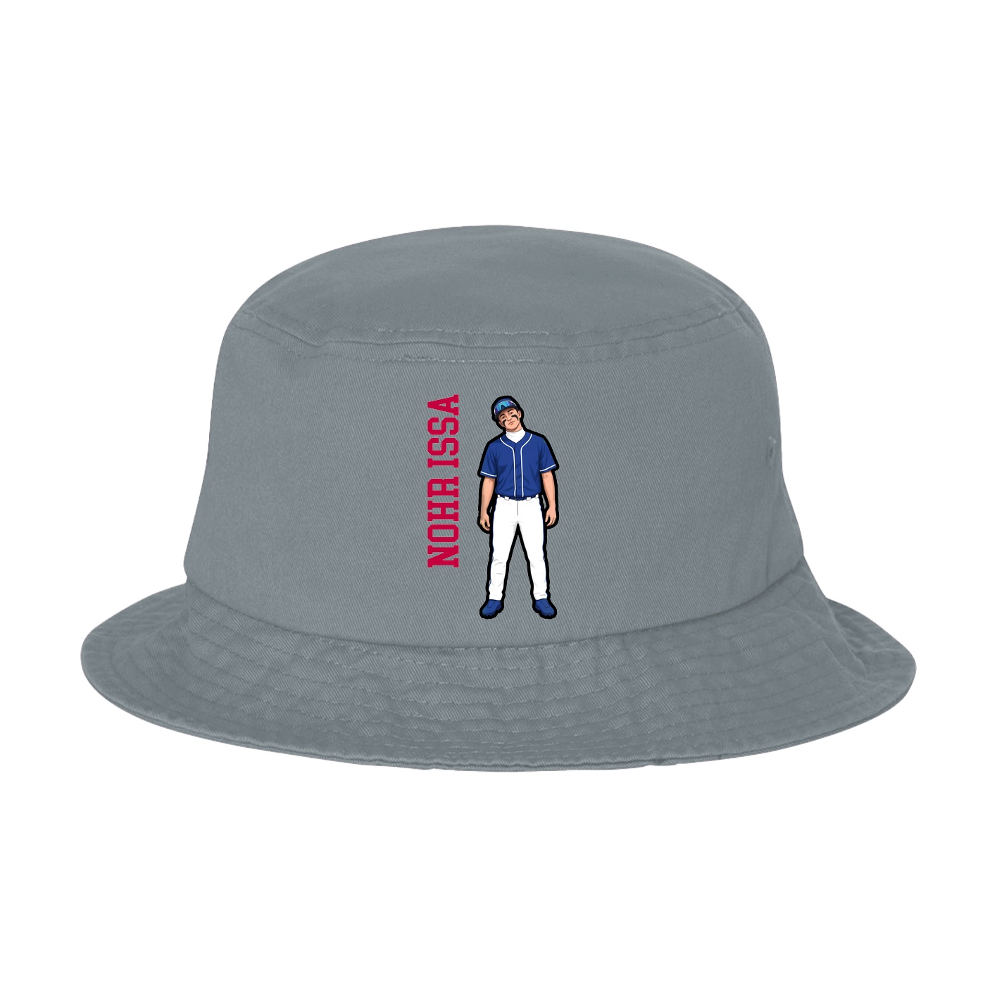 Bucket Cap — Name Vertical in Grey
