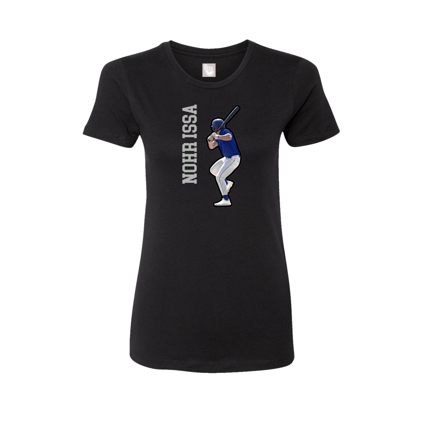 Fitted Women's Tee — Name Vertical in Black