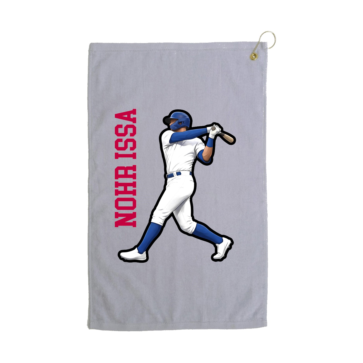 Golf Towel — Name Vertical in Grey