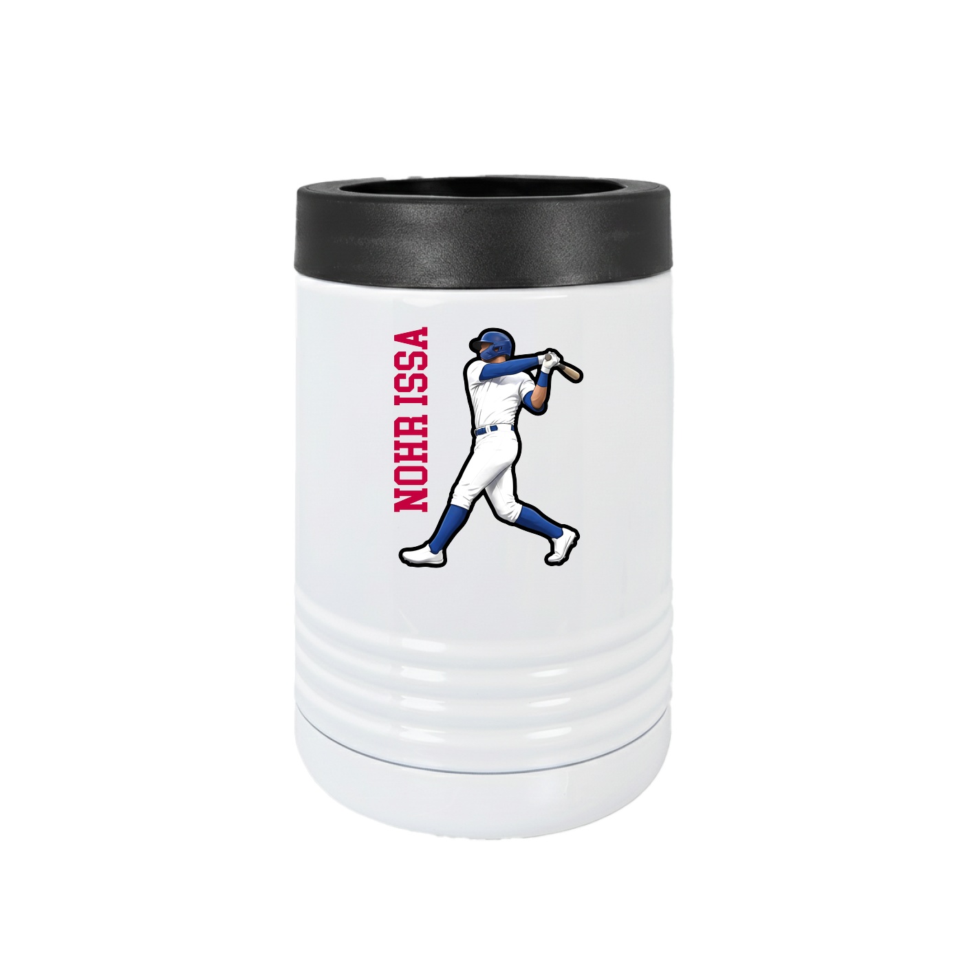 Beverage Holder — Name Vertical in White