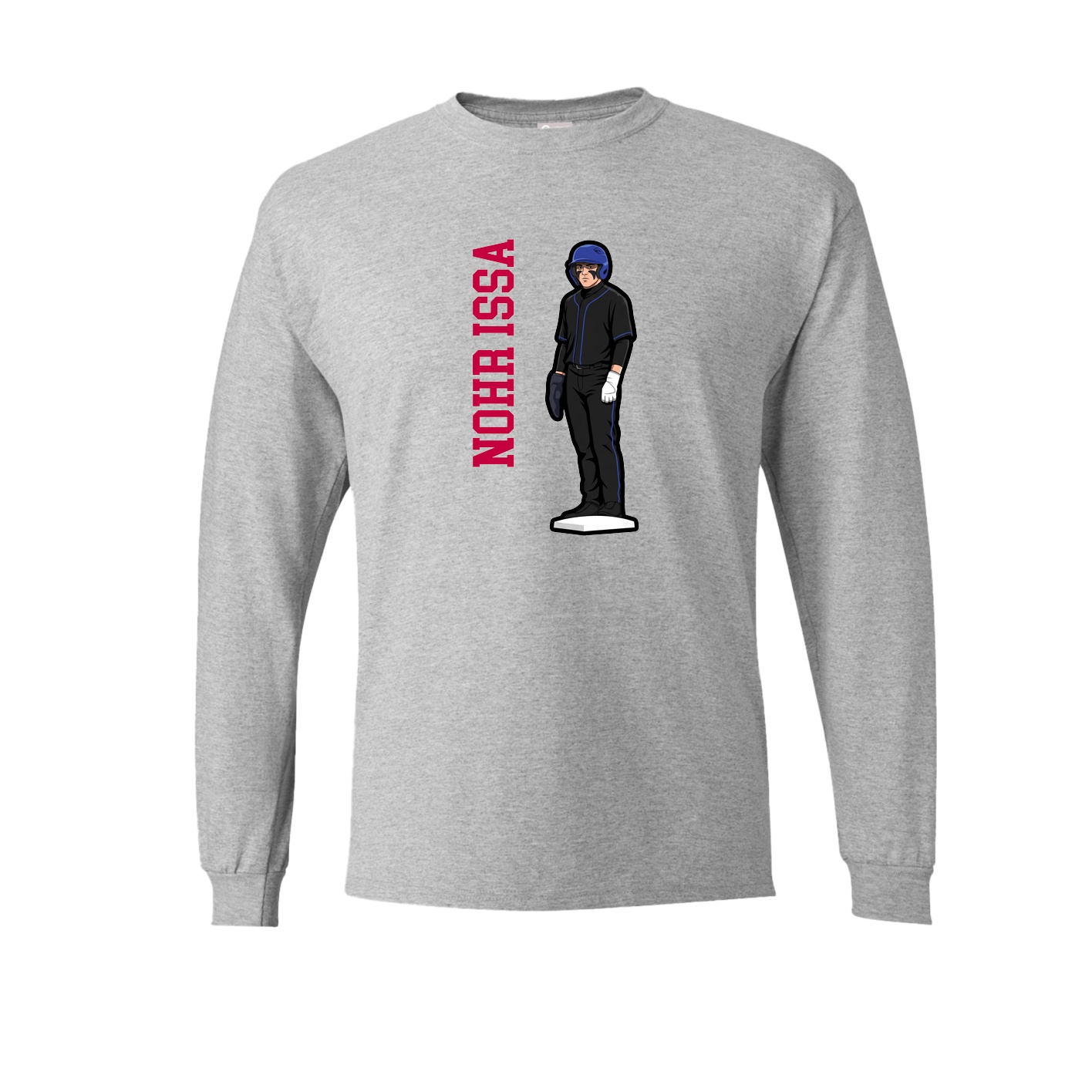 Long Sleeve Tee — Name Vertical in Grey