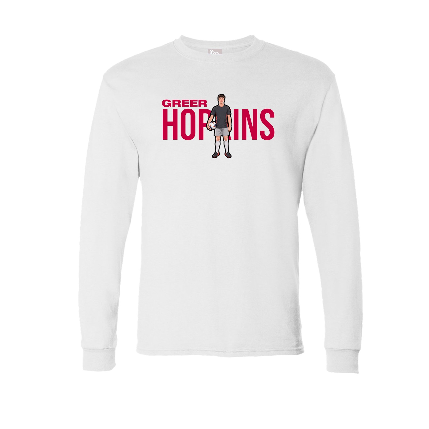 Long Sleeve Tee — Player Name in White