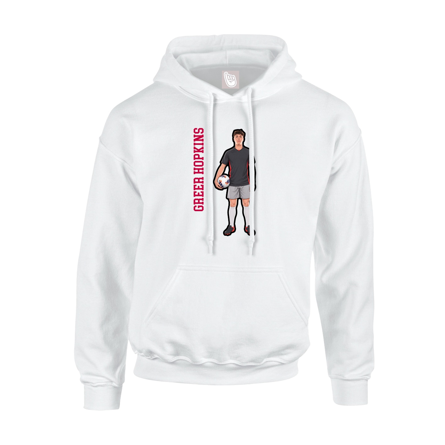 Hoodie — Name Vertical in White