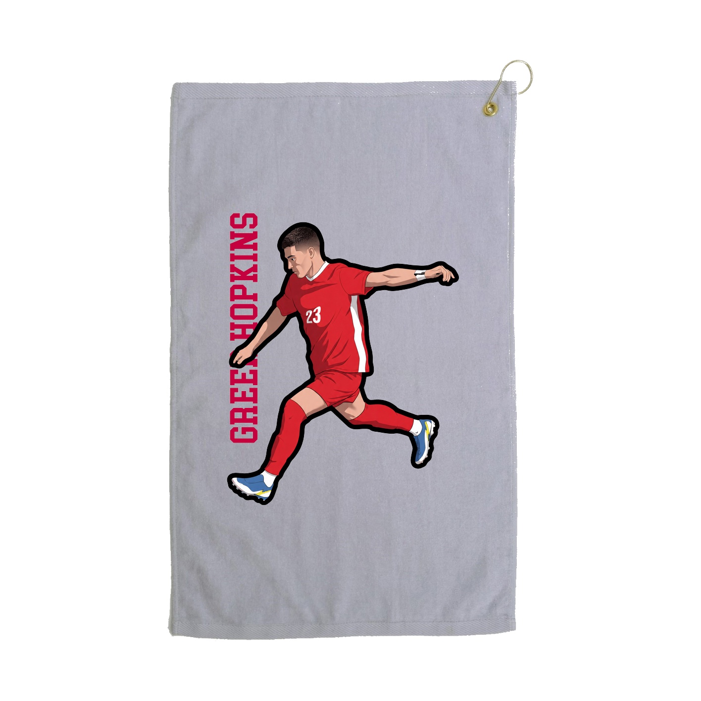 Golf Towel — Name Vertical in Grey