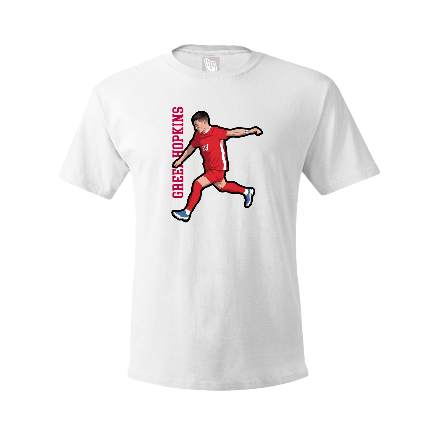 Youth Tee — Name Vertical in White
