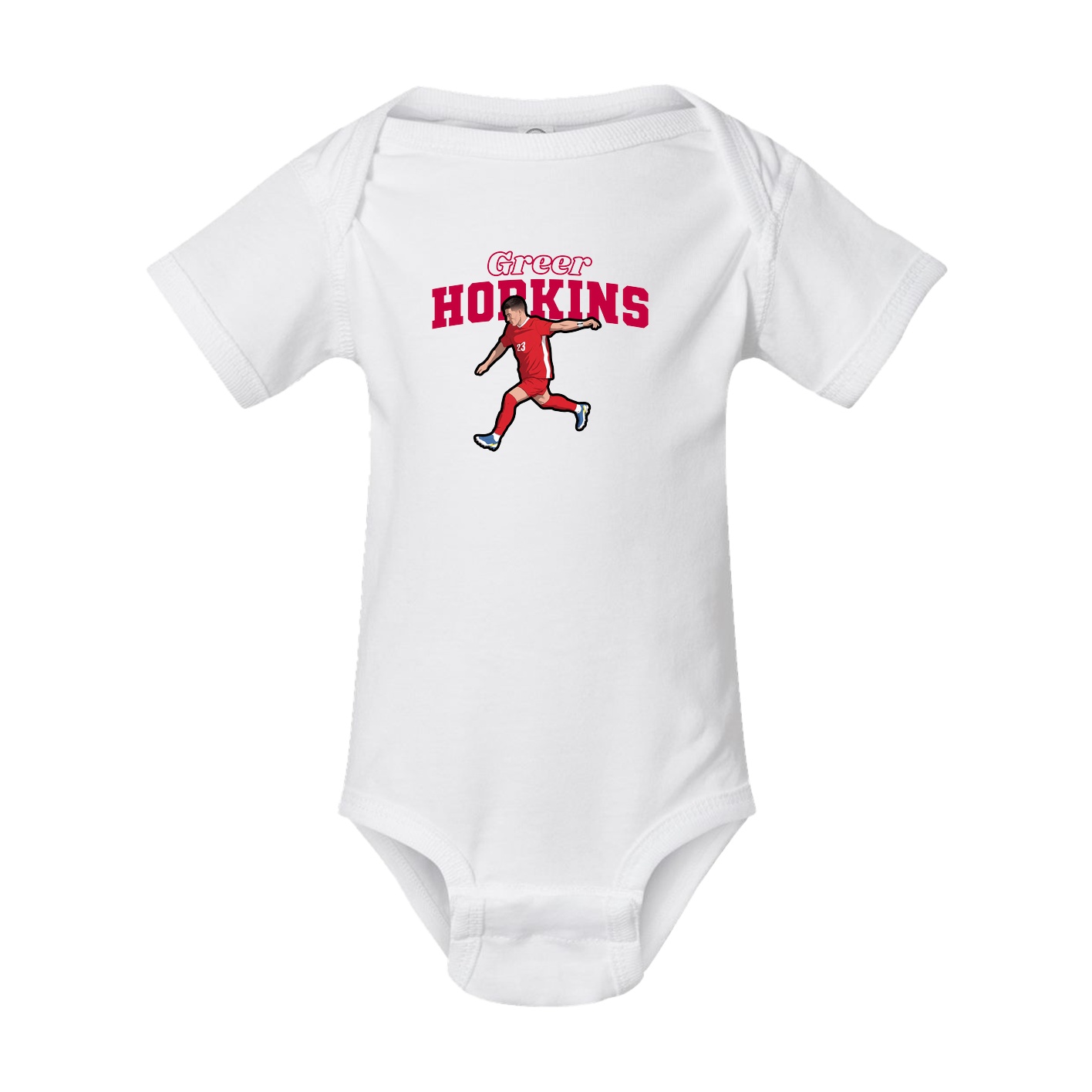 Baby Onesie — Name Arch in White