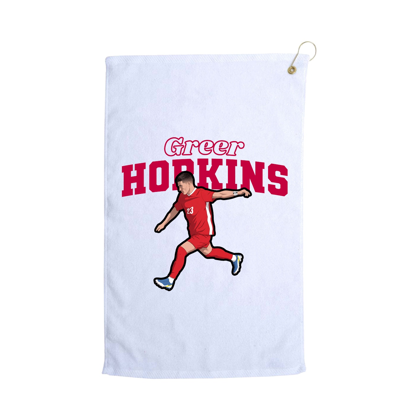 Golf Towel — Name Arch in White
