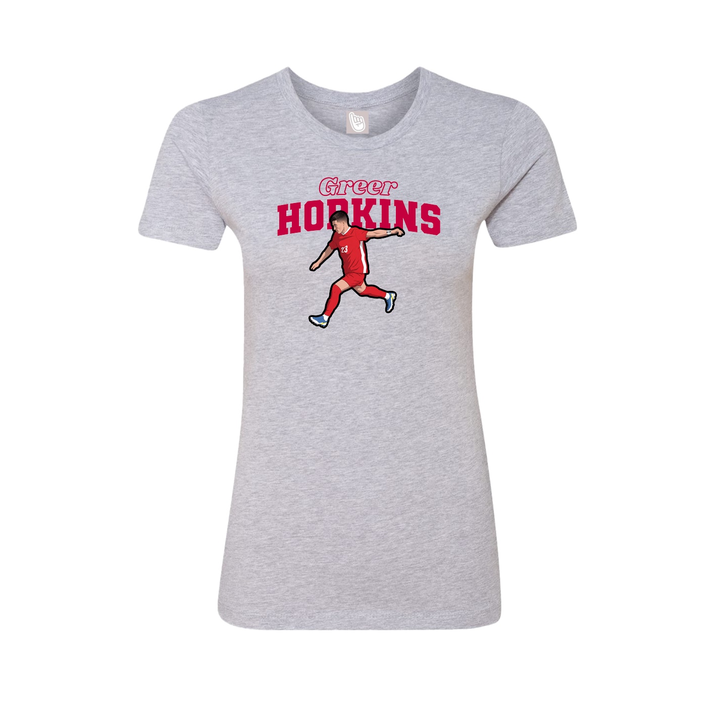 Fitted Women's Tee — Name Arch in Grey