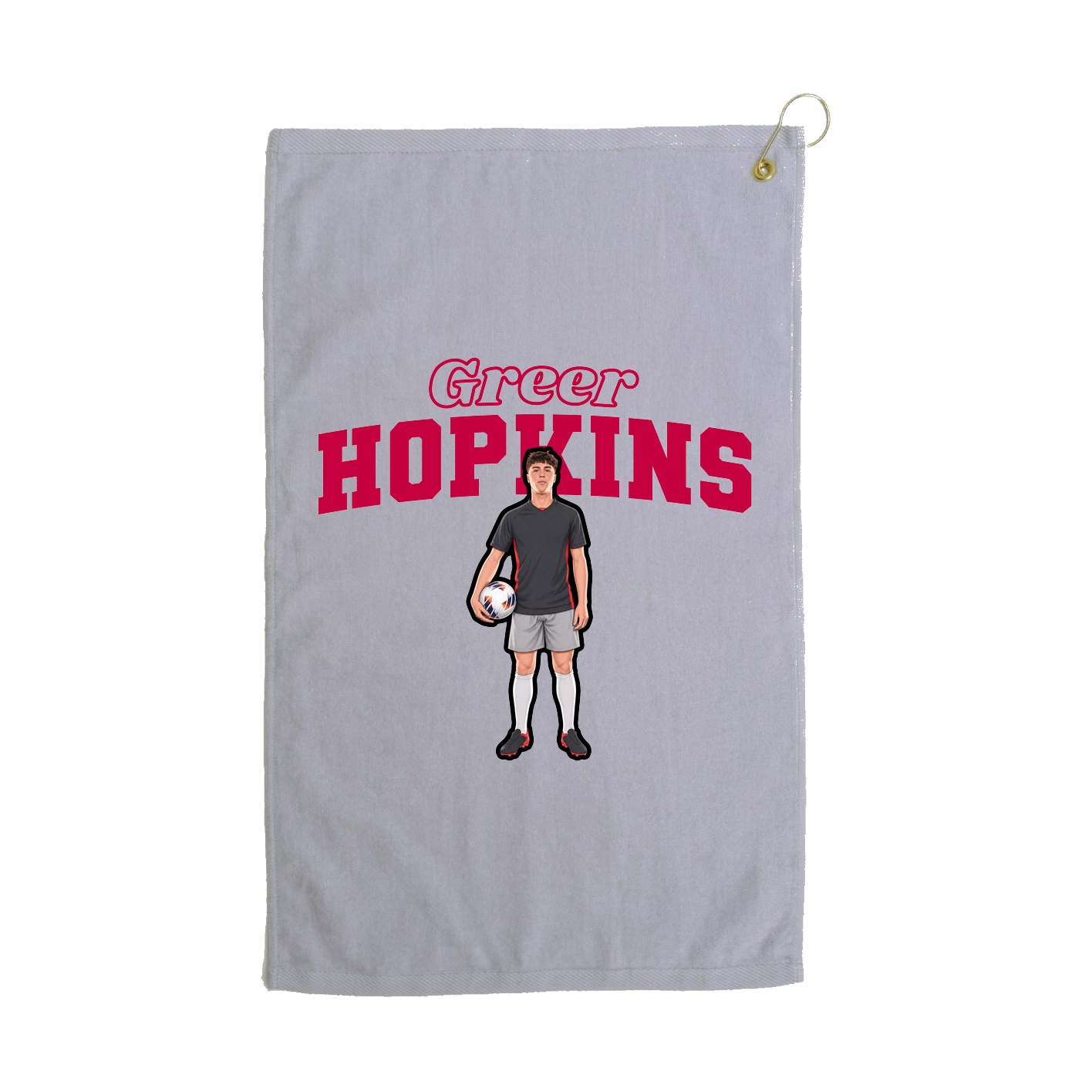 Golf Towel — Name Arch in Grey