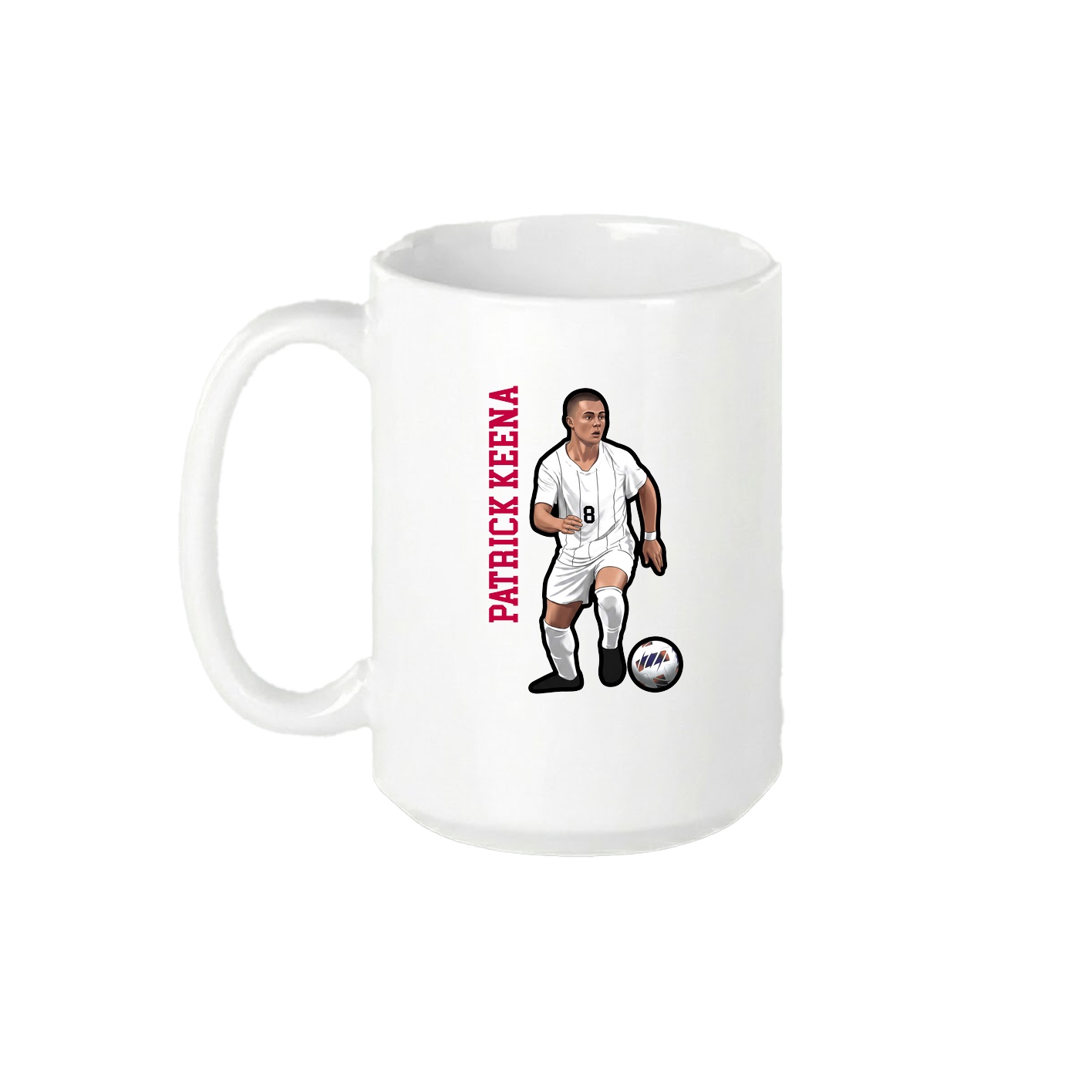 15oz Coffee Mug — Name Vertical in White