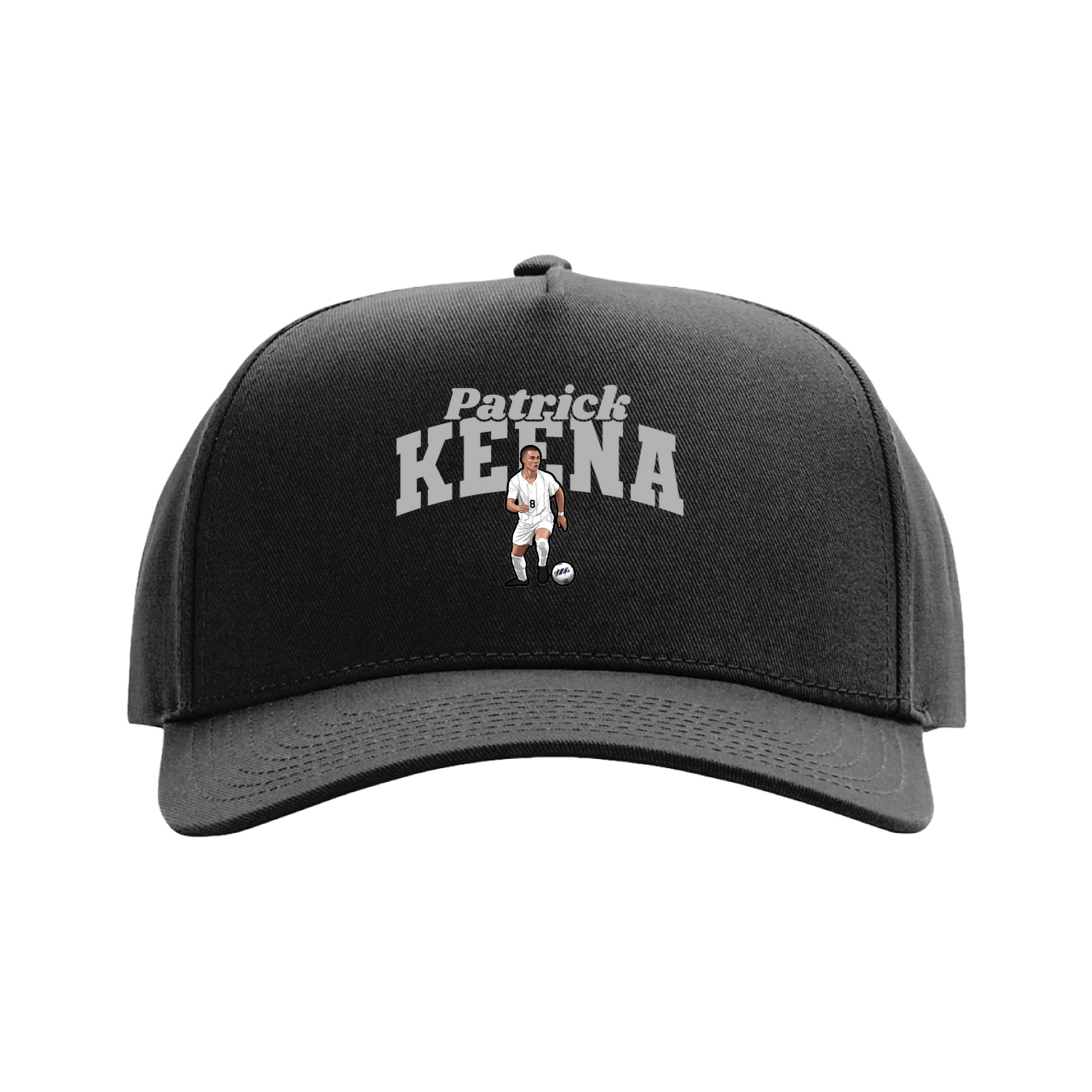 Full Fabric Five-Panel Champ Cap — Signature Arch in Black