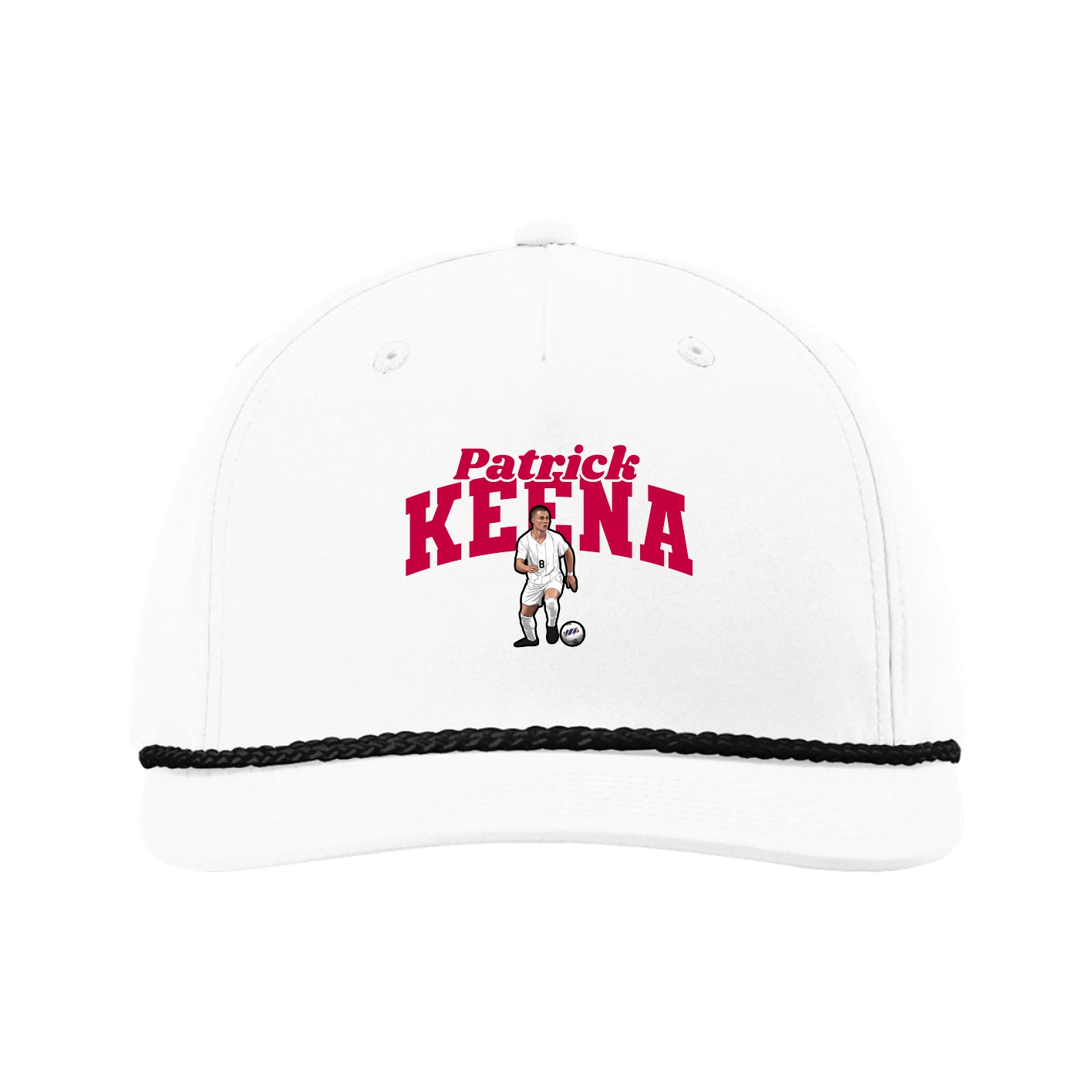 Five-Panel Classic Rope Cap — Signature Arch in White