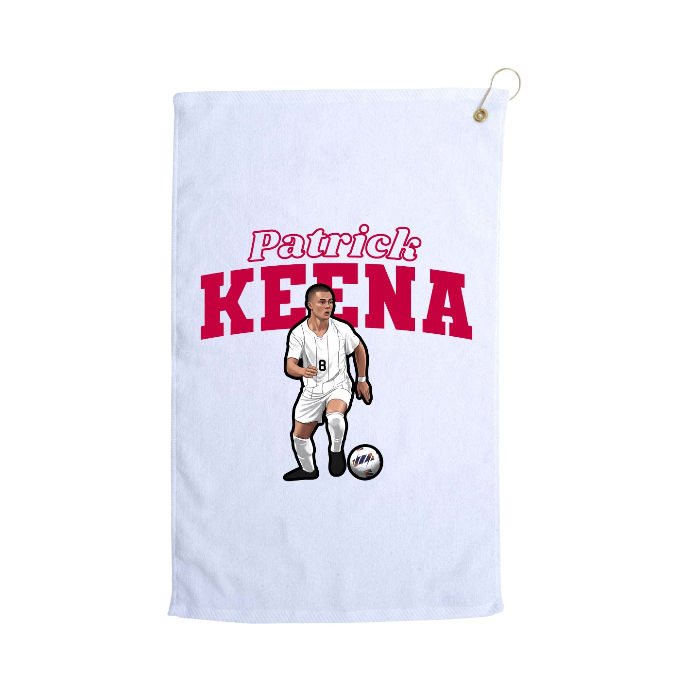 Golf Towel — Name Arch in White