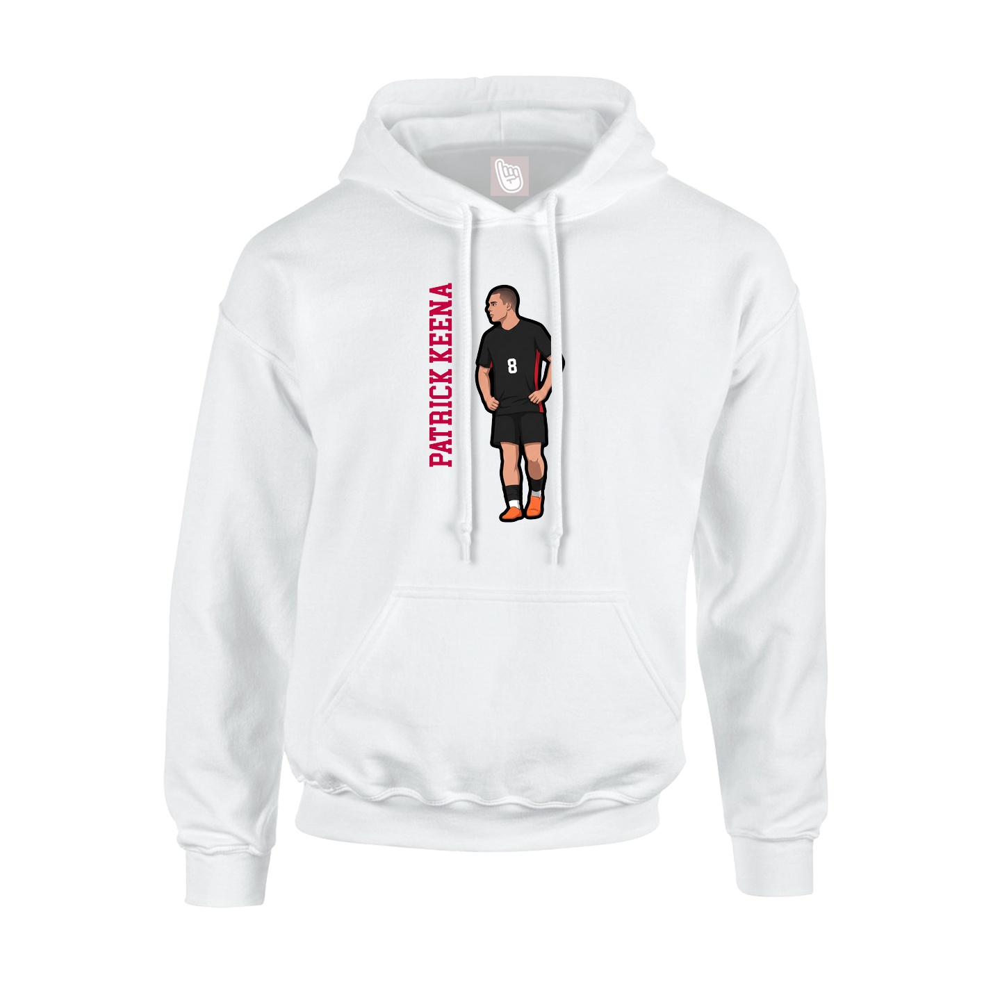 Youth Hoodie — Name Vertical in White