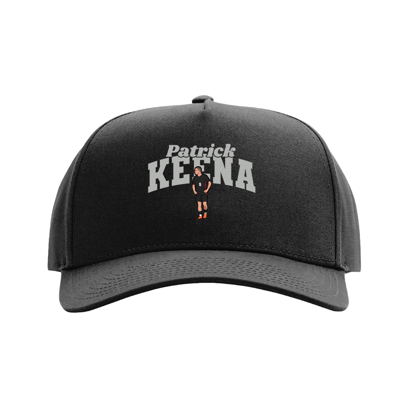 Full Fabric Five-Panel Champ Cap — Signature Arch in Black