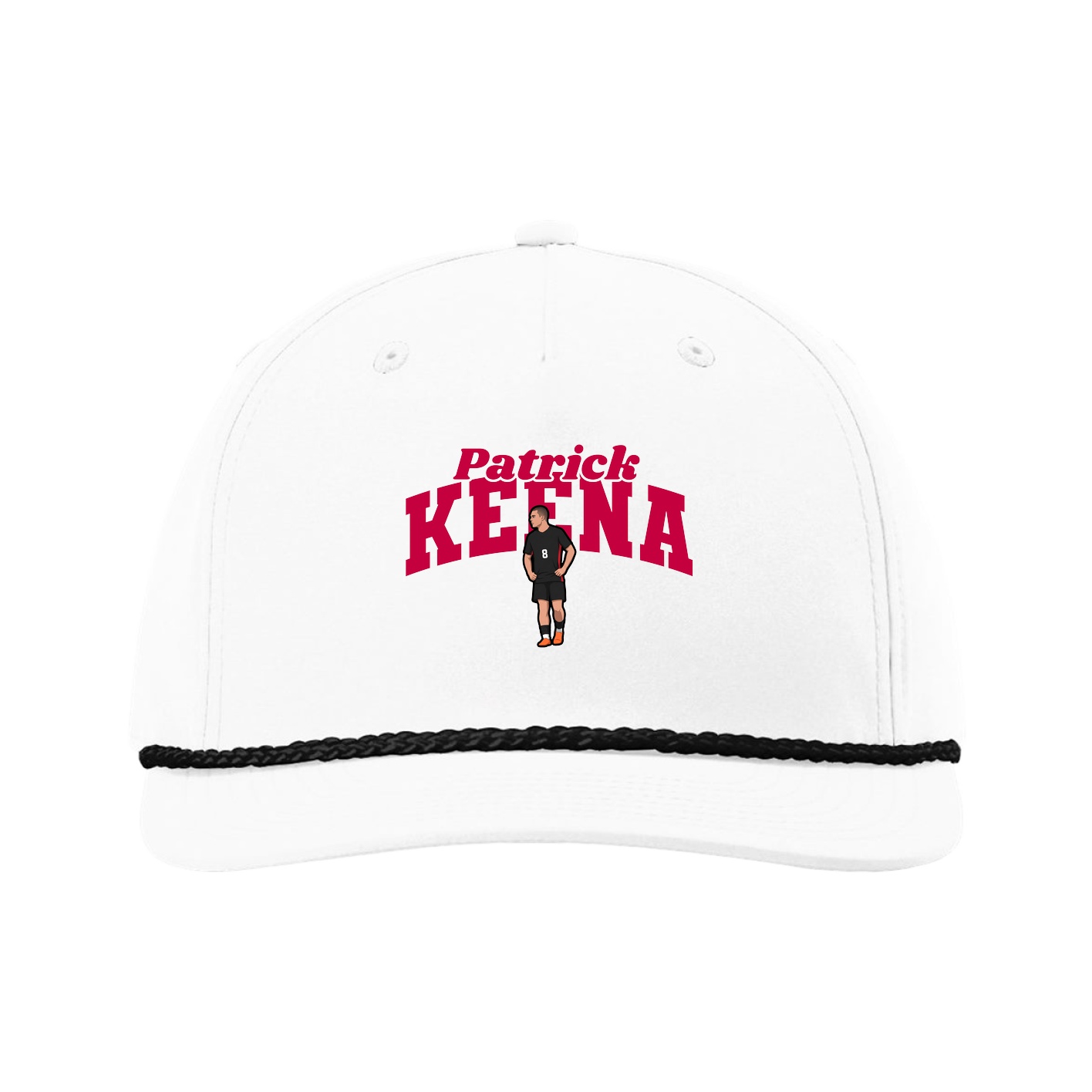 Five-Panel Classic Rope Cap — Signature Arch in White