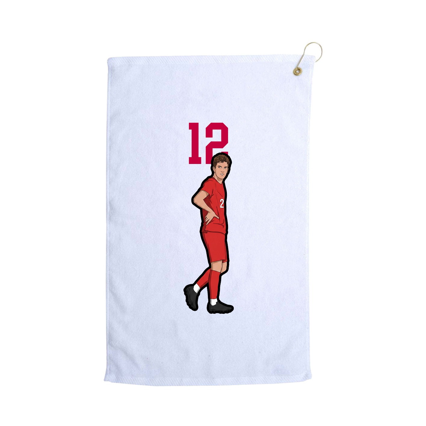 Golf Towel — Number Top in White